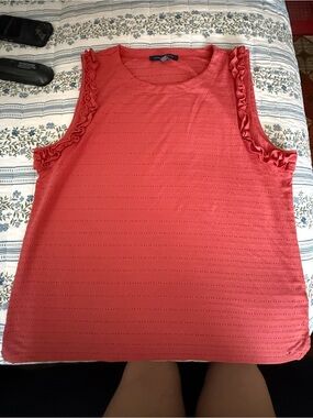 Tommy Hilfiger Coral Eyelet Ruffle Tank